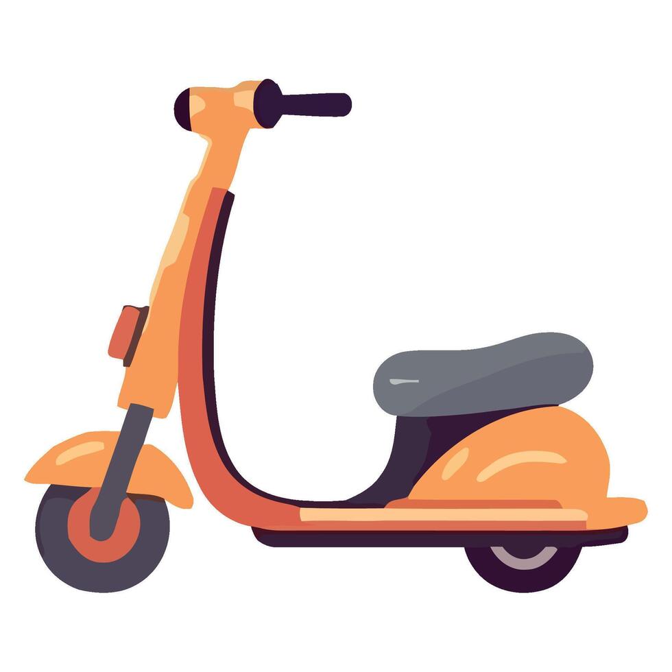 An orange scooter on a white background vector