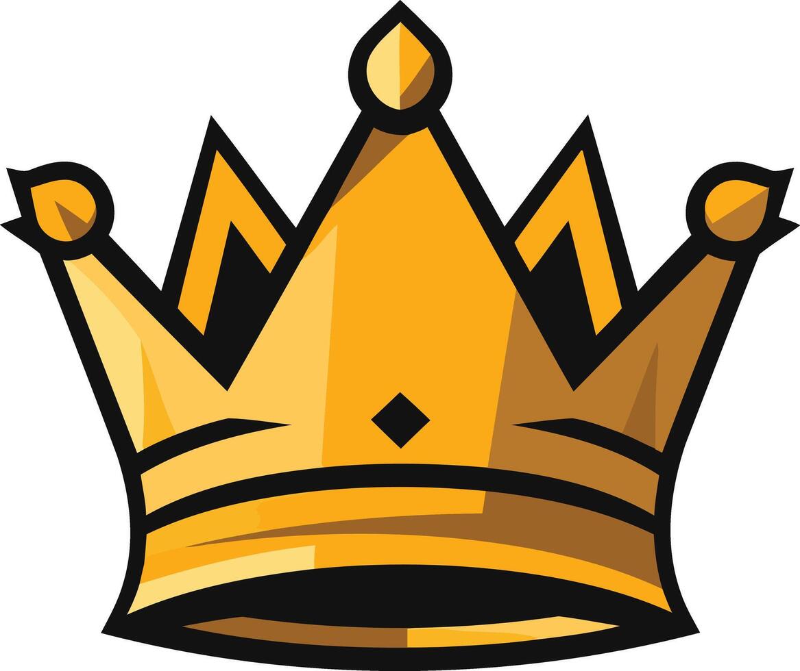 A vibrant cartoon illustration of a golden crown, perfect for adding a royal touch to your designs vector