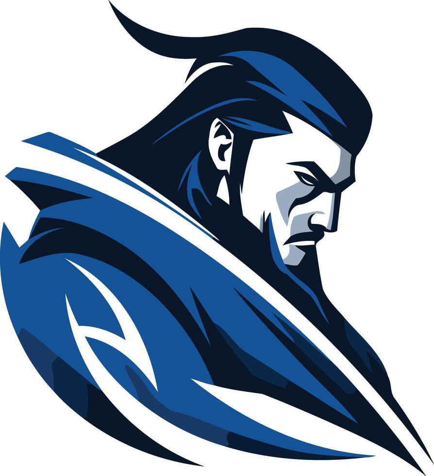 Bold and fierce, this dynamic logo features a powerful warrior with a determined gaze, perfect for a brand seeking a strong and confident image vector