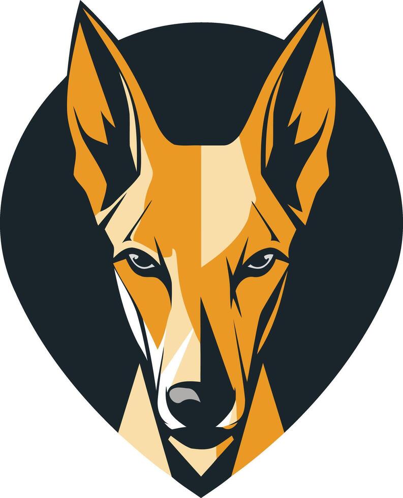 A bold and graphic illustration of a fox's head, perfect for logo design, branding, or animal themed projects vector
