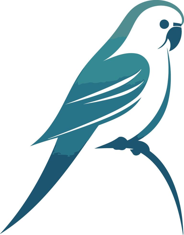 A stylized blue parrot silhouette, perfect for branding, logos, or nature themed designs vector