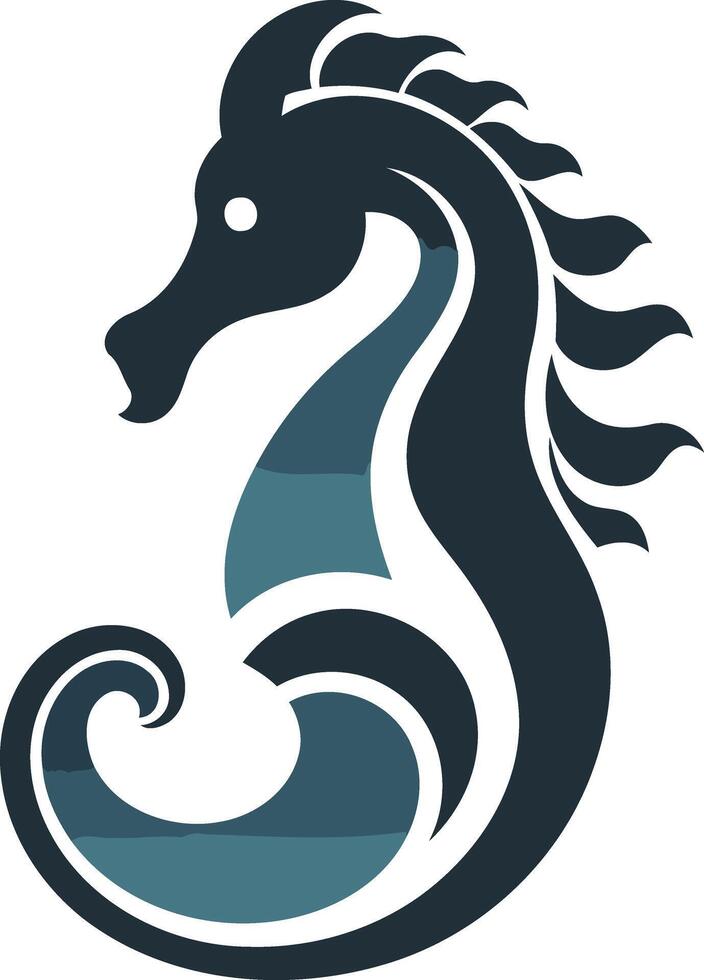 Stylish and abstract seahorse logo, perfect for businesses related to the ocean, marine life, and aquatic themes vector