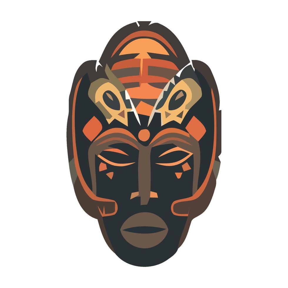 An african mask with a tribal design vector