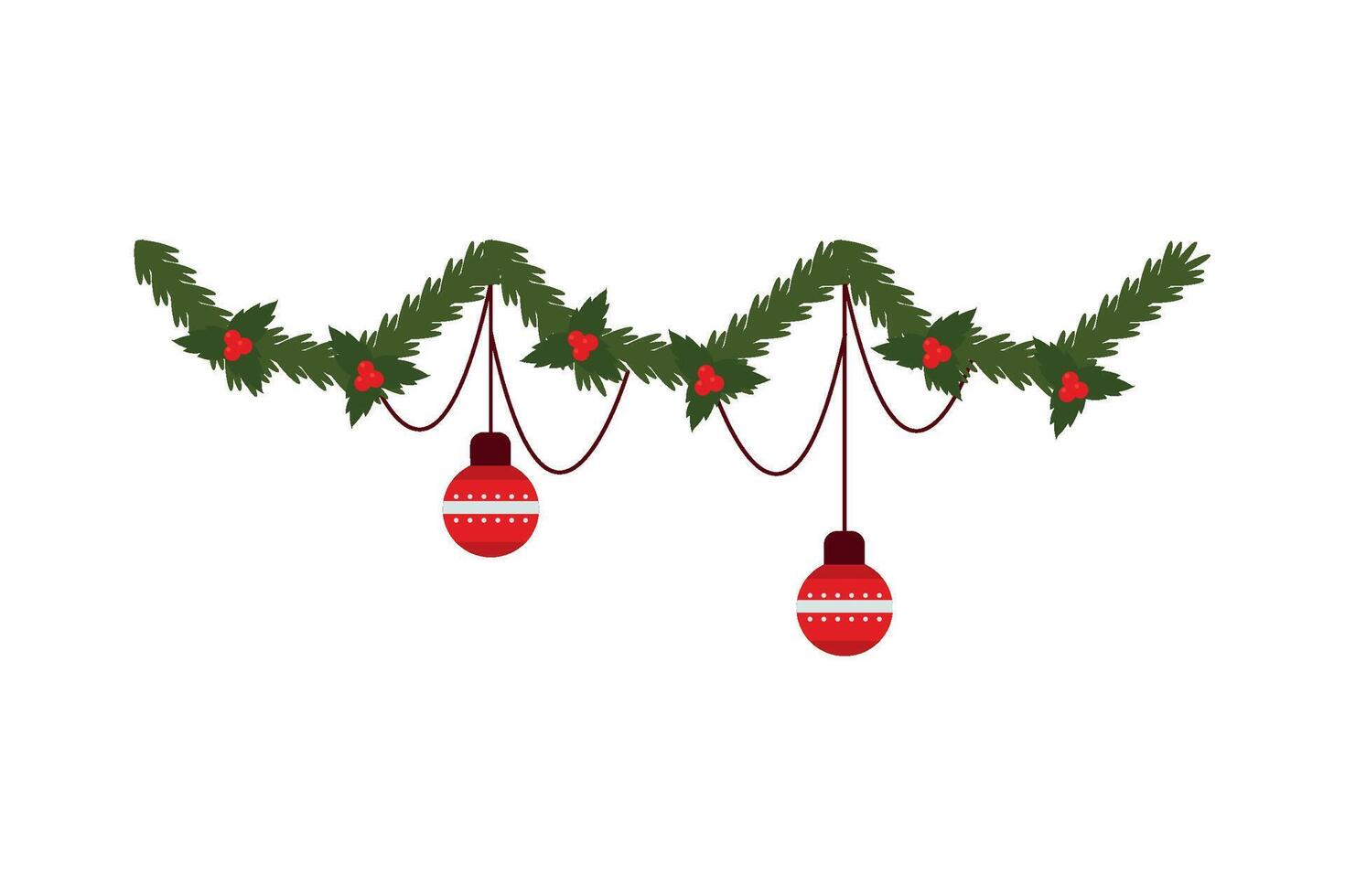 Christmas decorations hanging on a white background vector