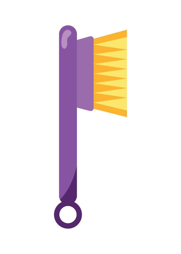 A purple brush with yellow bristles on it vector