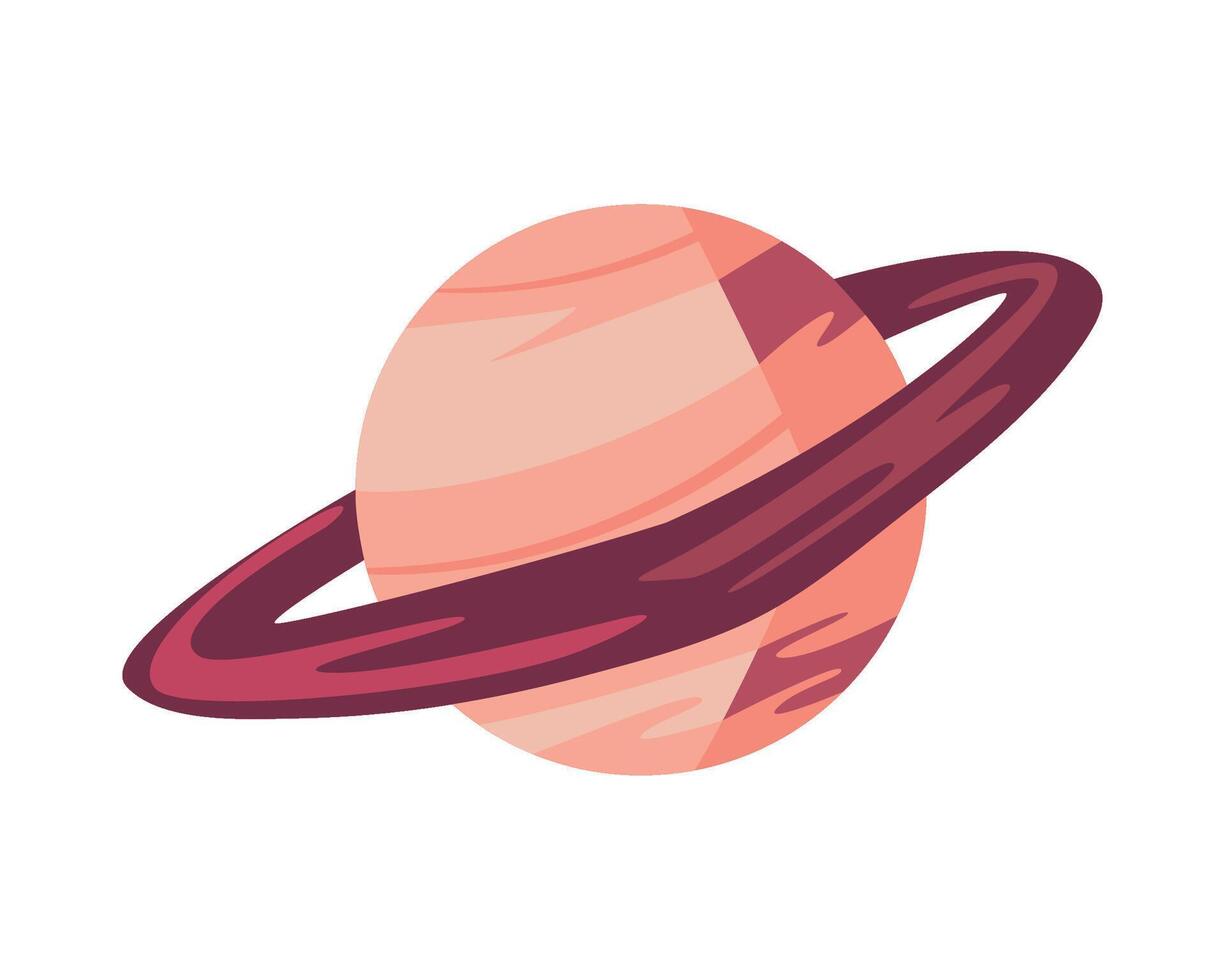 Saturn planet flat illustration vector