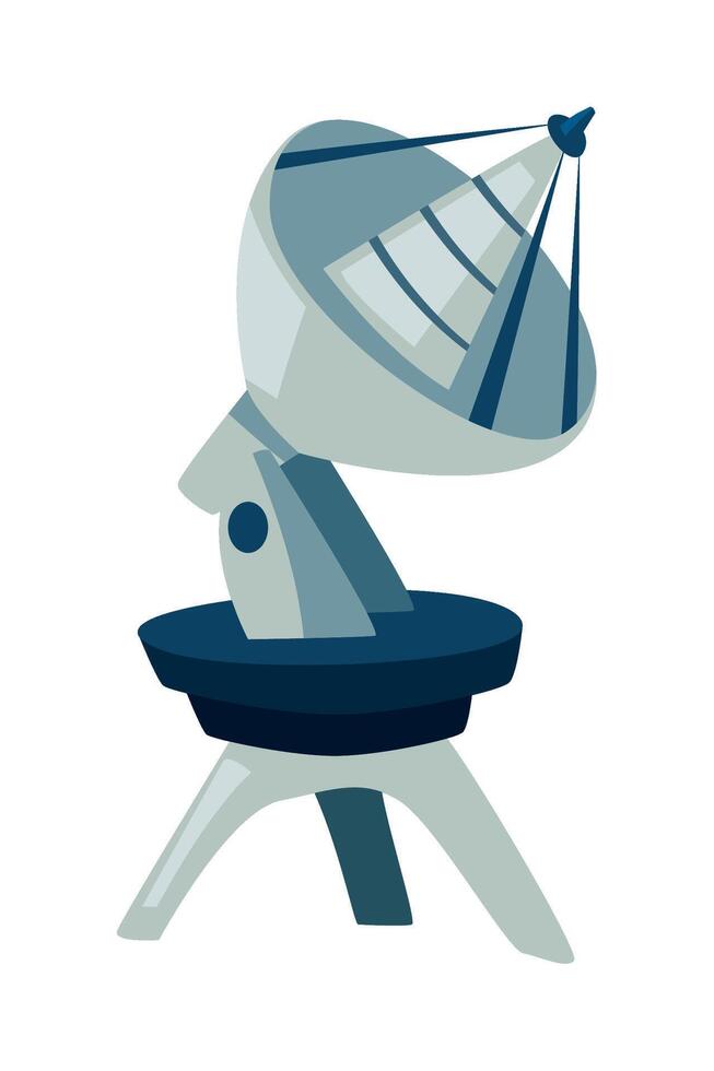 A satellite dish on top of a table vector