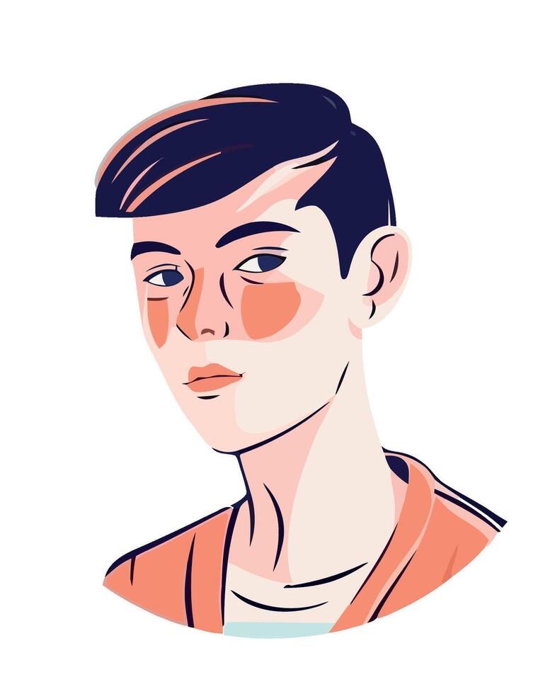 A cartoon boy with a face and eyes vector
