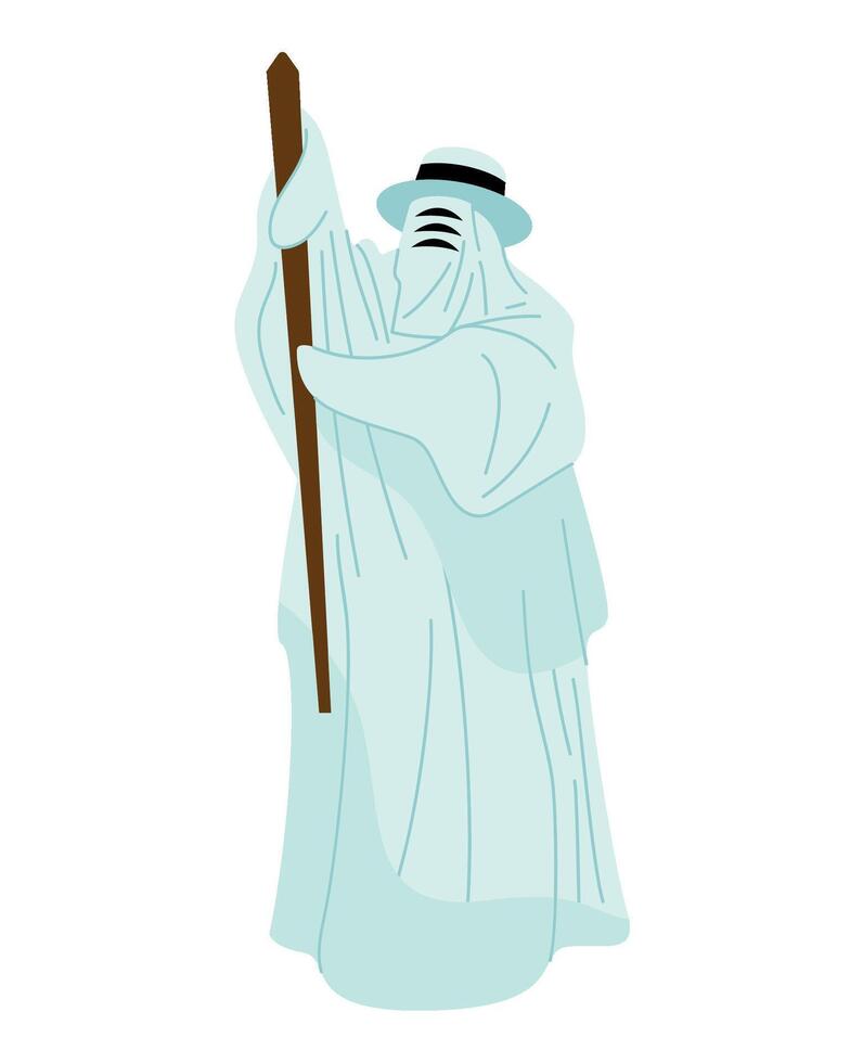 A ghost with a stick in his hand vector