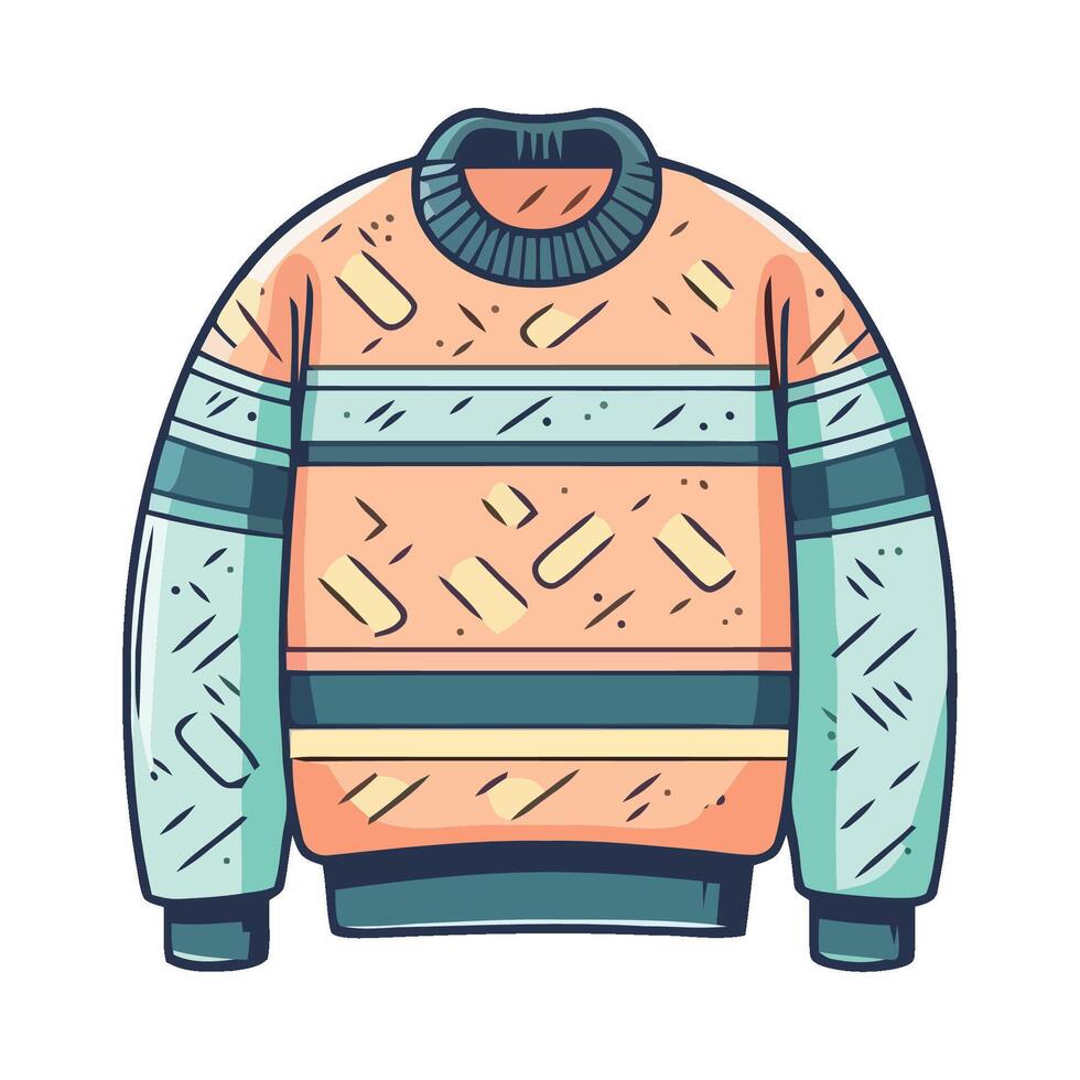 Sweater with colorful stripes on the front and back vector