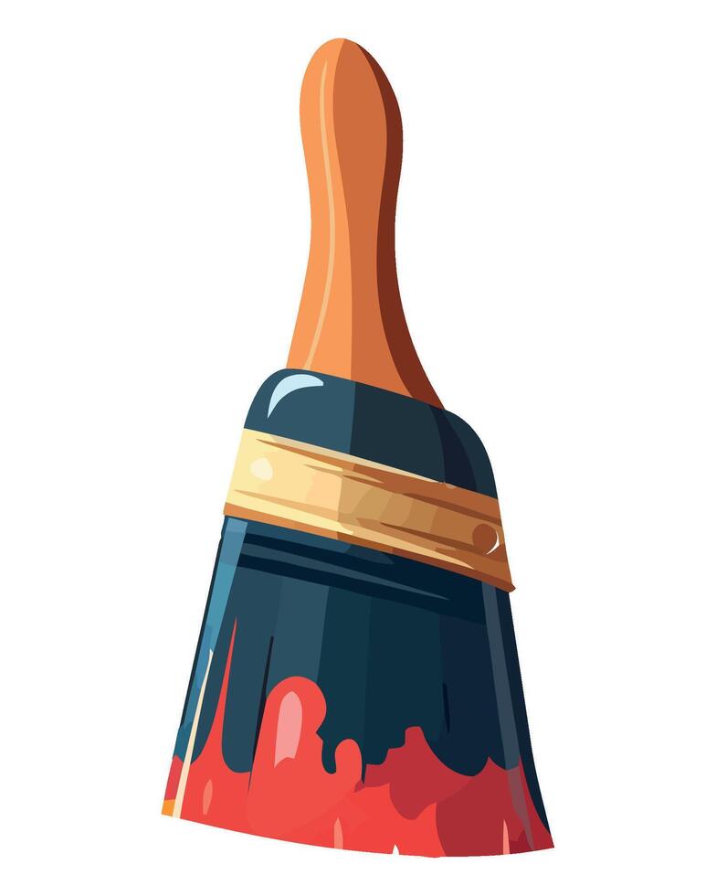 A paint brush with red paint on it vector