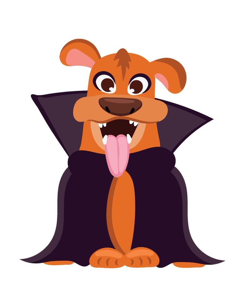 A cartoon dog wearing a vampire costume vector