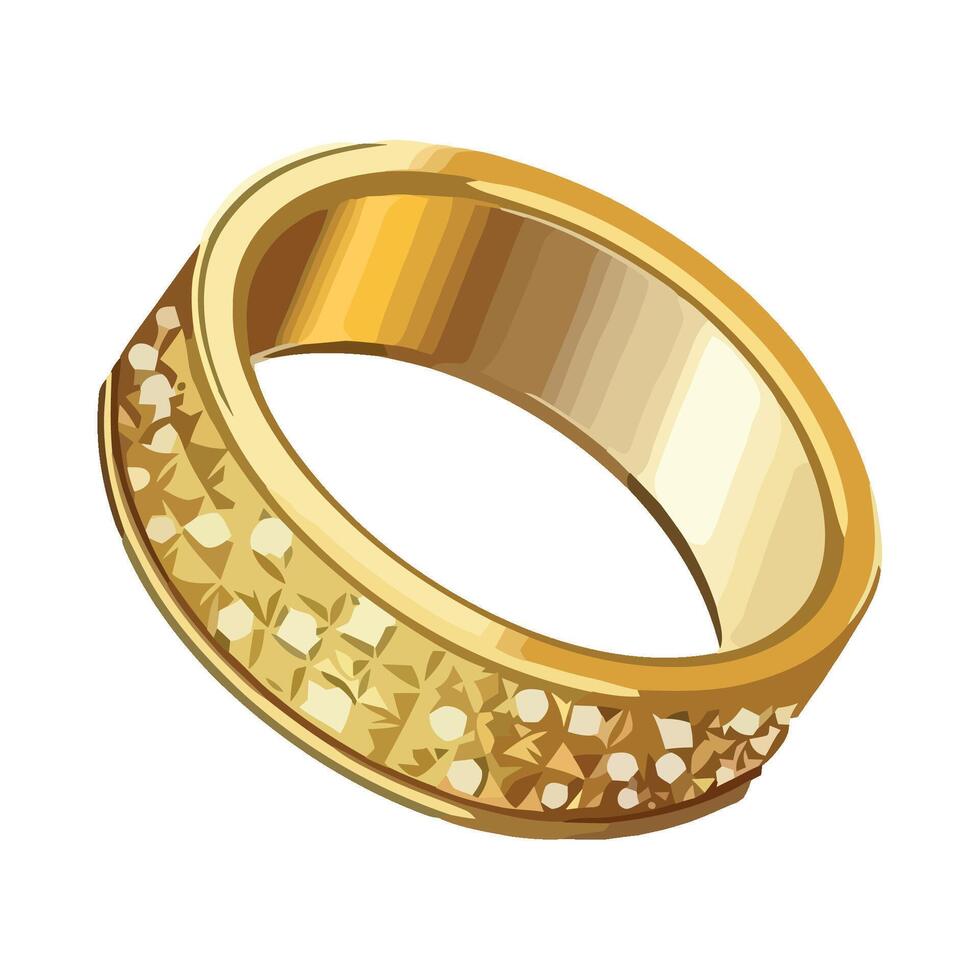 Gold wedding ring vector
