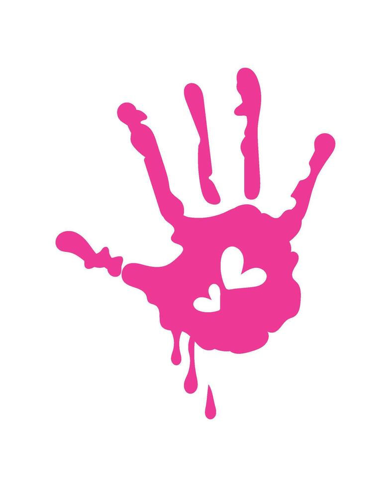 A handprint with a heart on it vector