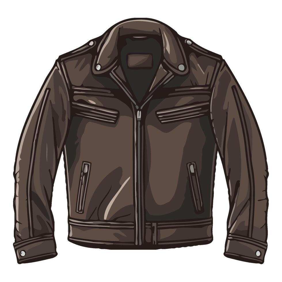 An illustration of a leather jacket vector
