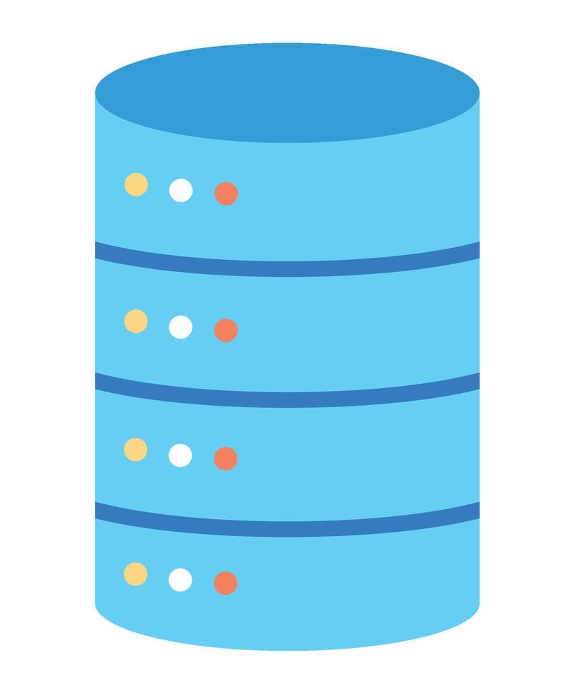A blue data storage stack with four rows vector