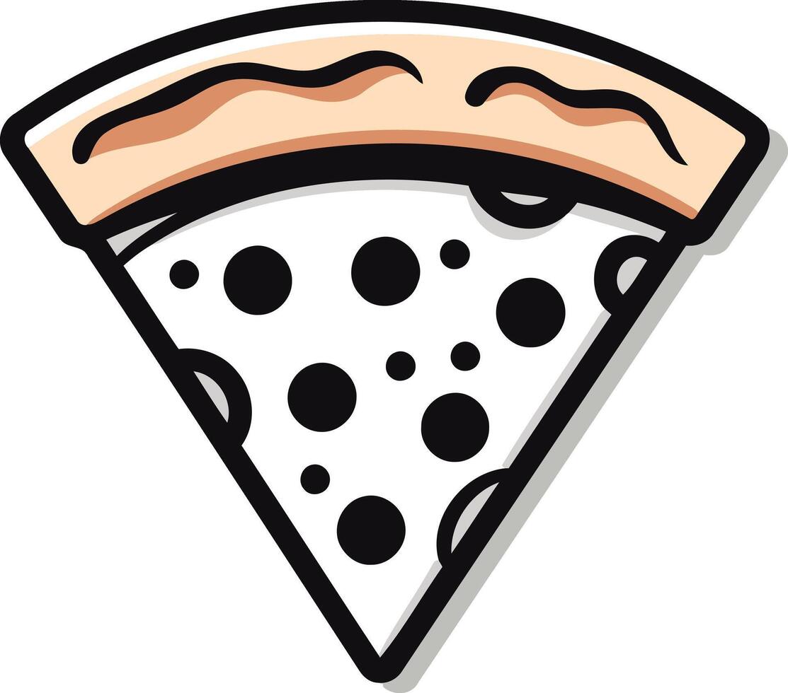 Cute and quirky illustration of a pizza slice perfect for branding, social media, or any project needing a playful food icon vector