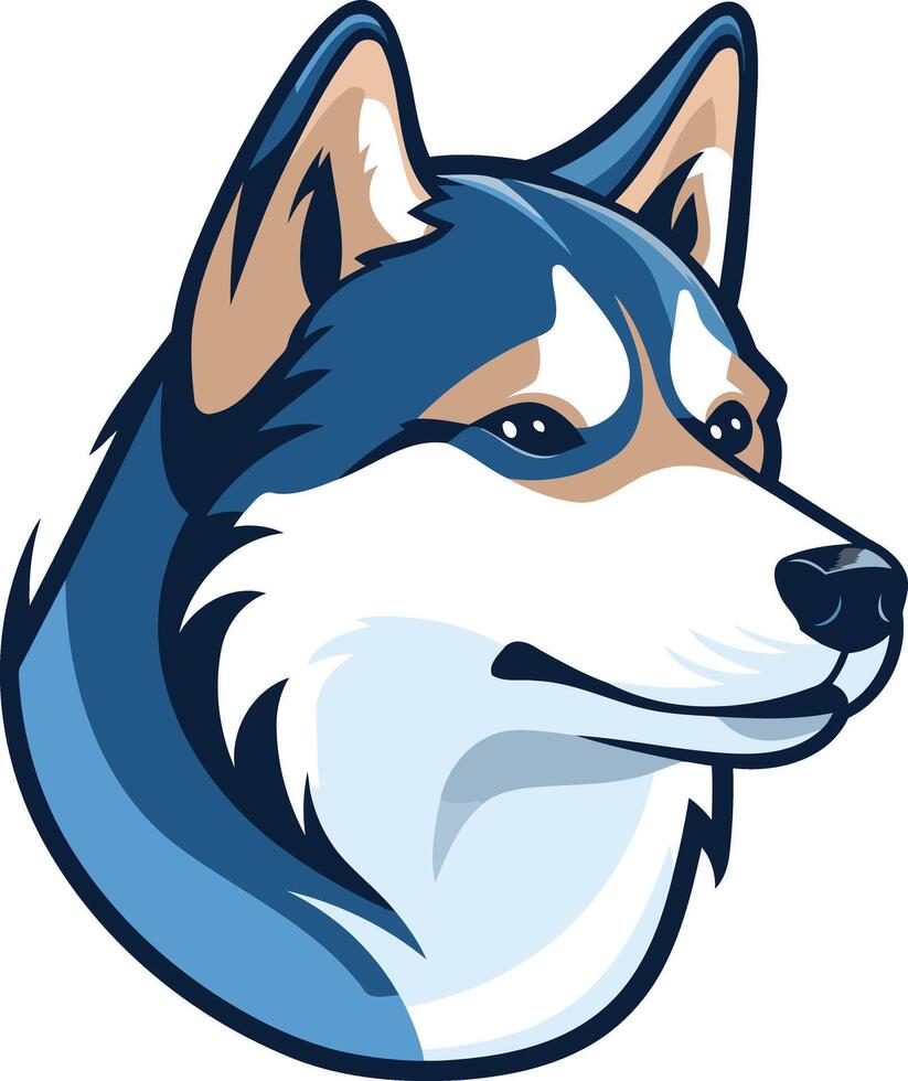 A powerful and friendly husky head logo, perfect for branding, merchandise, or mascot design vector