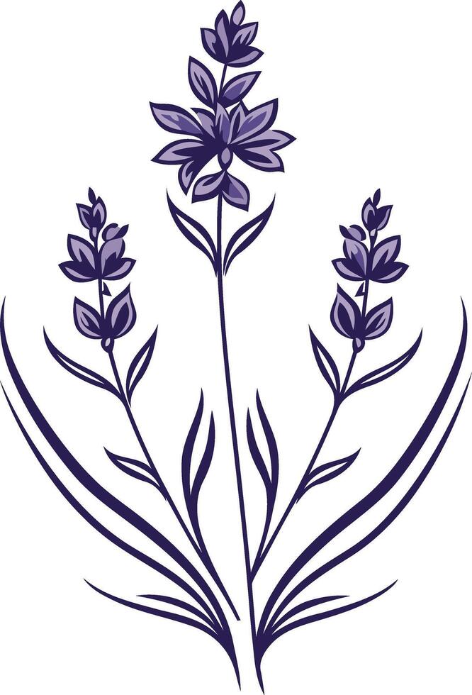 Elegant Lavender Bouquet Illustration vector