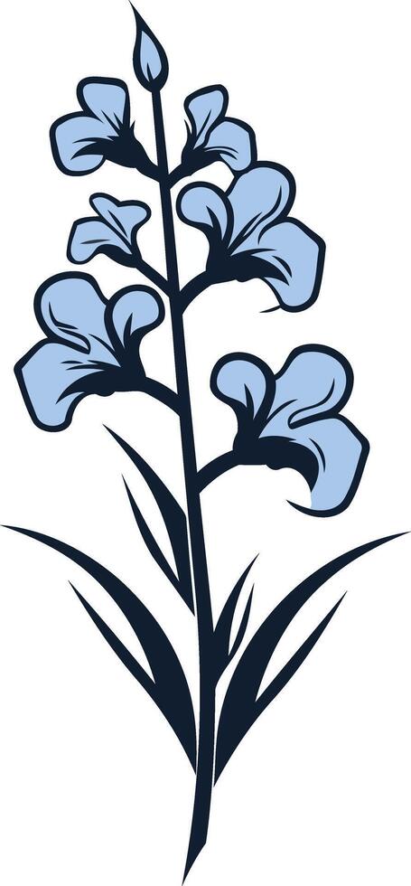 Elegant blue flower illustration, perfect for adding a touch of nature to your designs vector