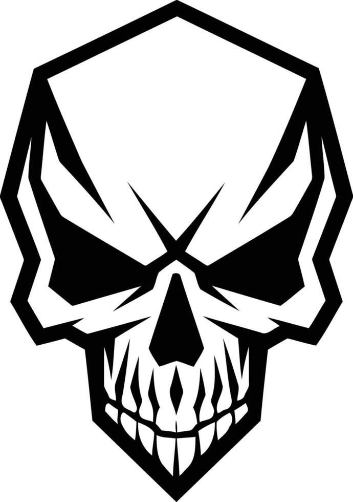 A bold and edgy black and white skull illustration, perfect for branding, design, and print projects vector