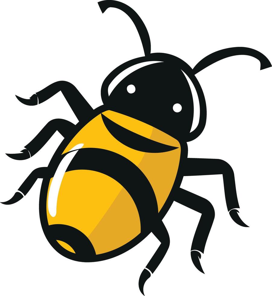 Cute cartoon bee with a friendly smile, perfect for kids' products, branding, or illustrations vector