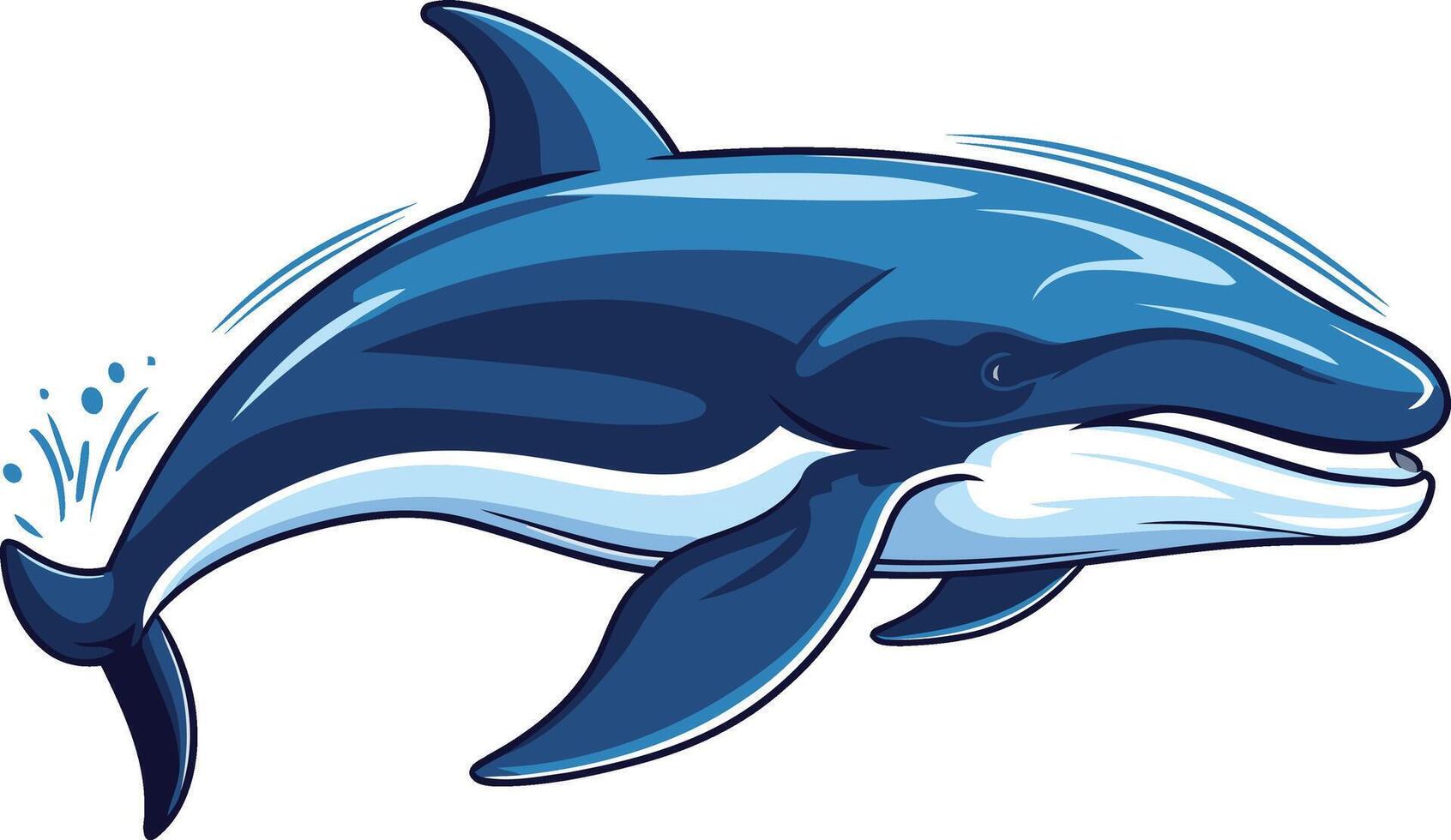 Blue Dolphin Leaping Through Water vector