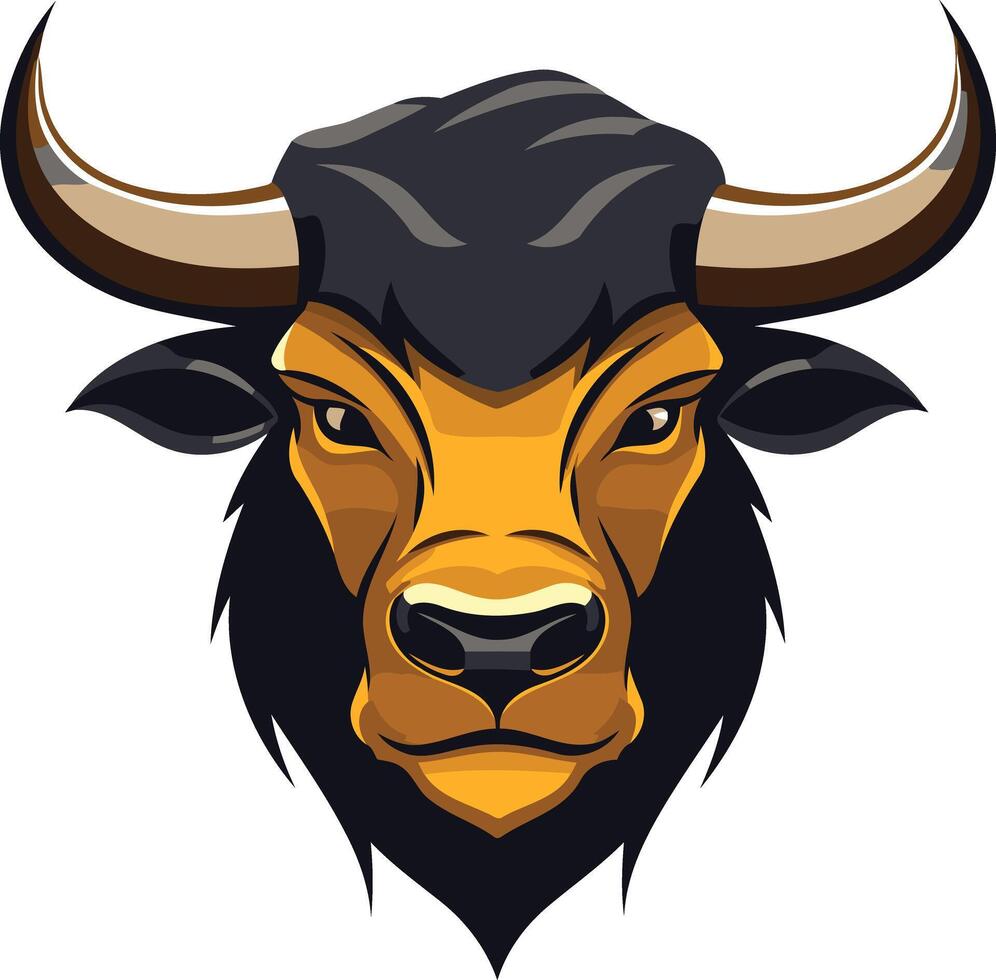 Fierce bull head illustration, perfect for branding, logos, or sports teams vector