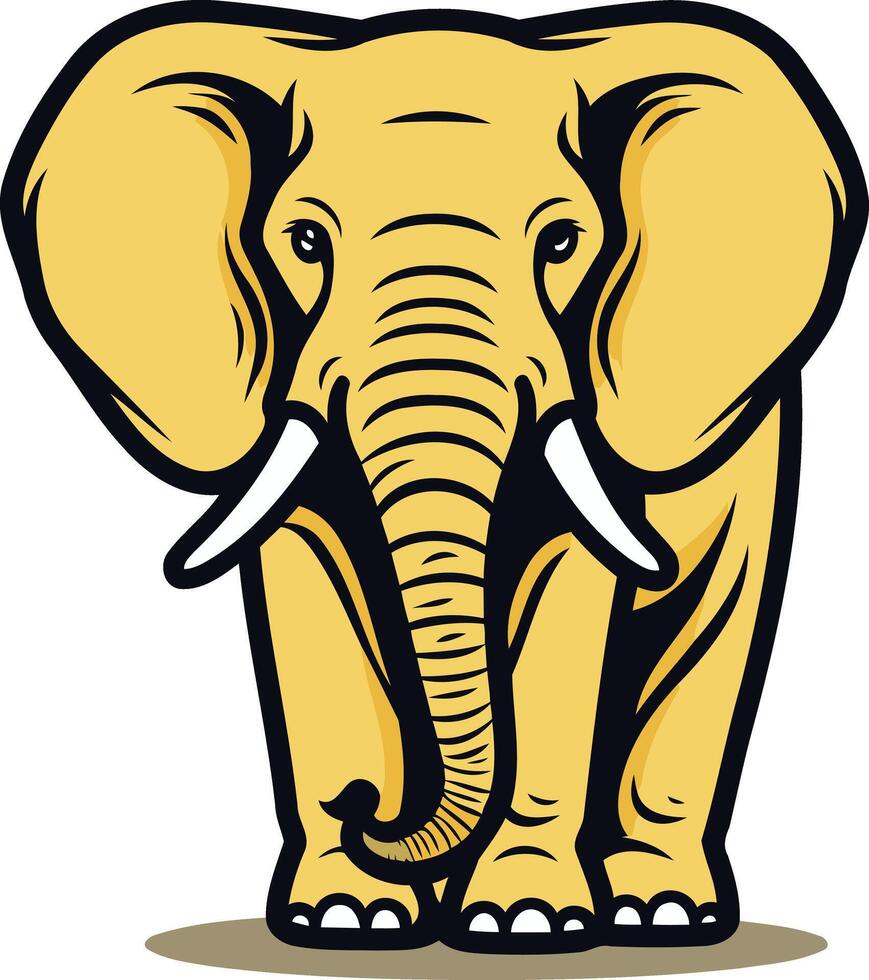 A bold and powerful illustration of an elephant, perfect for branding, logos, and designs focused on strength, wisdom, and stability vector