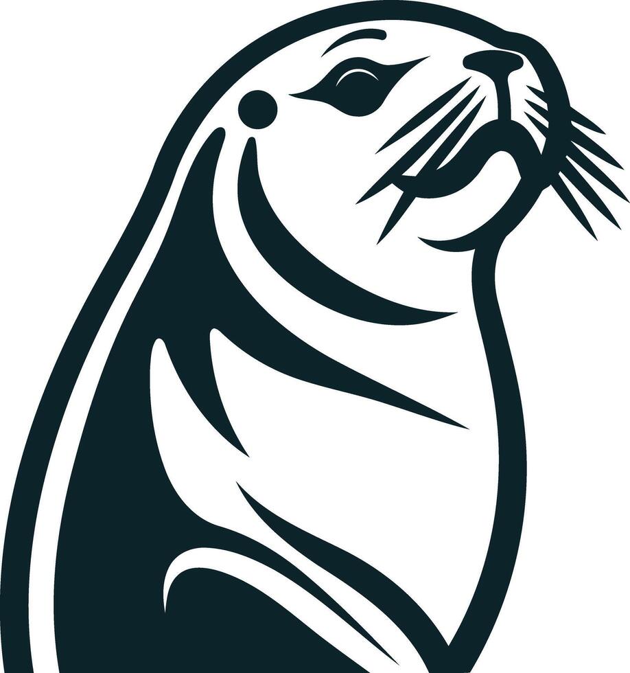 Stylized Illustration of a Seal vector