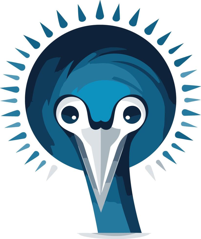 Stylized Bird Logo with a Sunburst vector