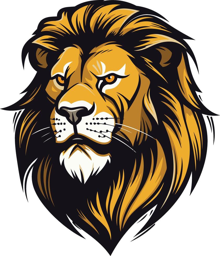 Powerful lion head illustration, perfect for branding, logos, and mascot designs vector