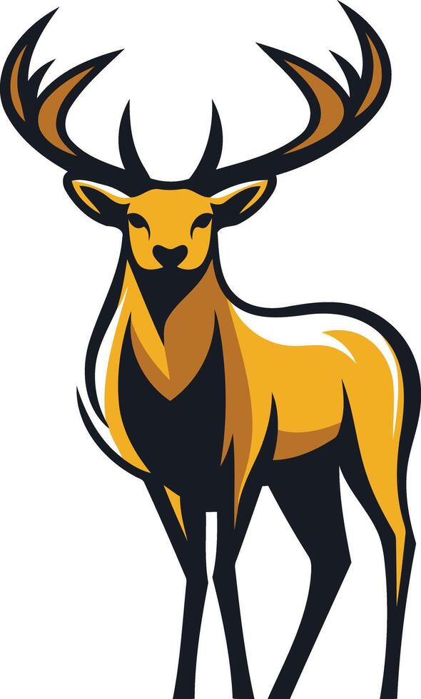 Majestic Golden Deer with Antlers vector