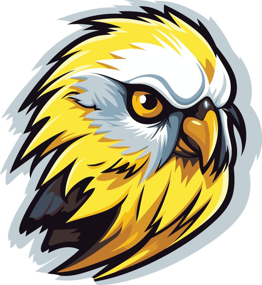 Yellow and White Eagle Head Illustration vector