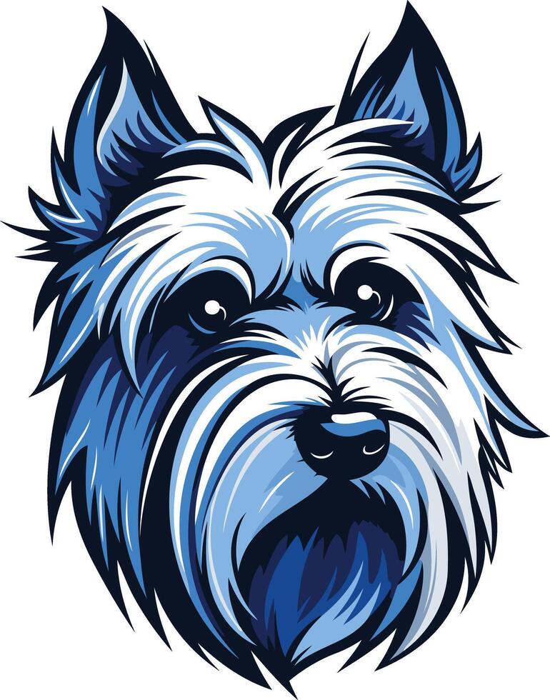 A stylized illustration of a friendly blue dog, perfect for pet related designs, branding, or as a fun and quirky mascot vector