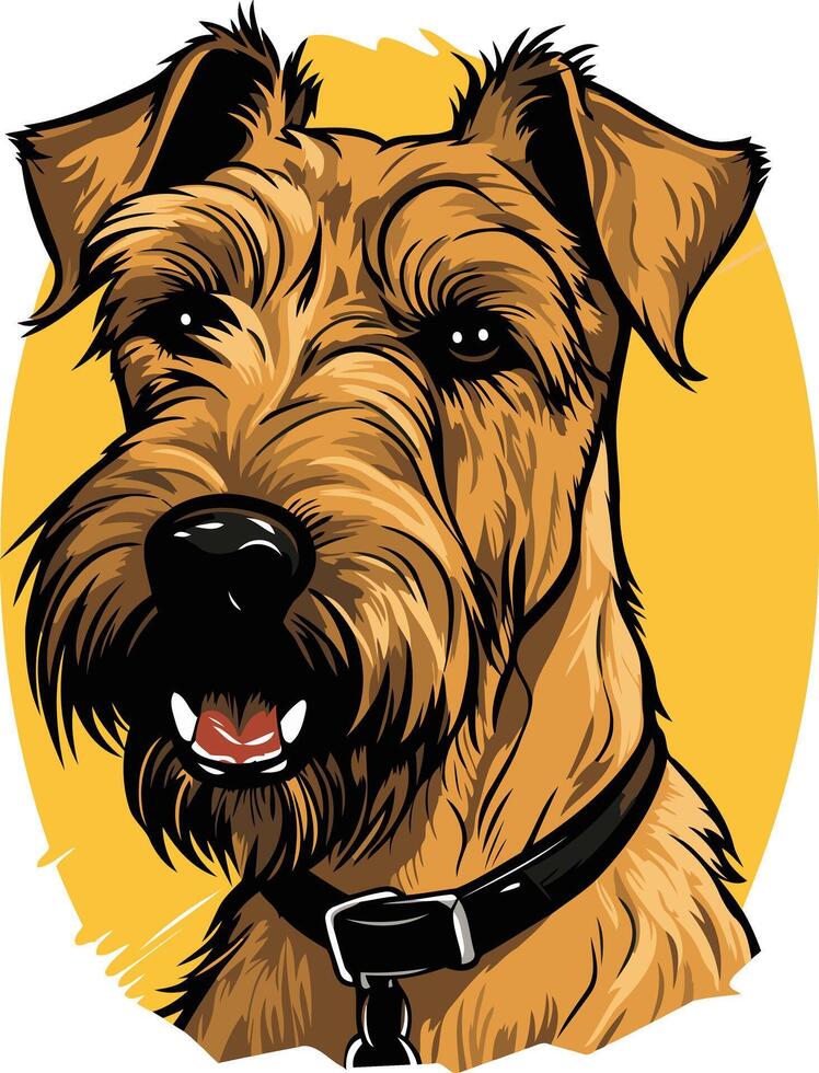 A charming illustration of an irish terrier, depicted with a friendly expression and a black collar vector
