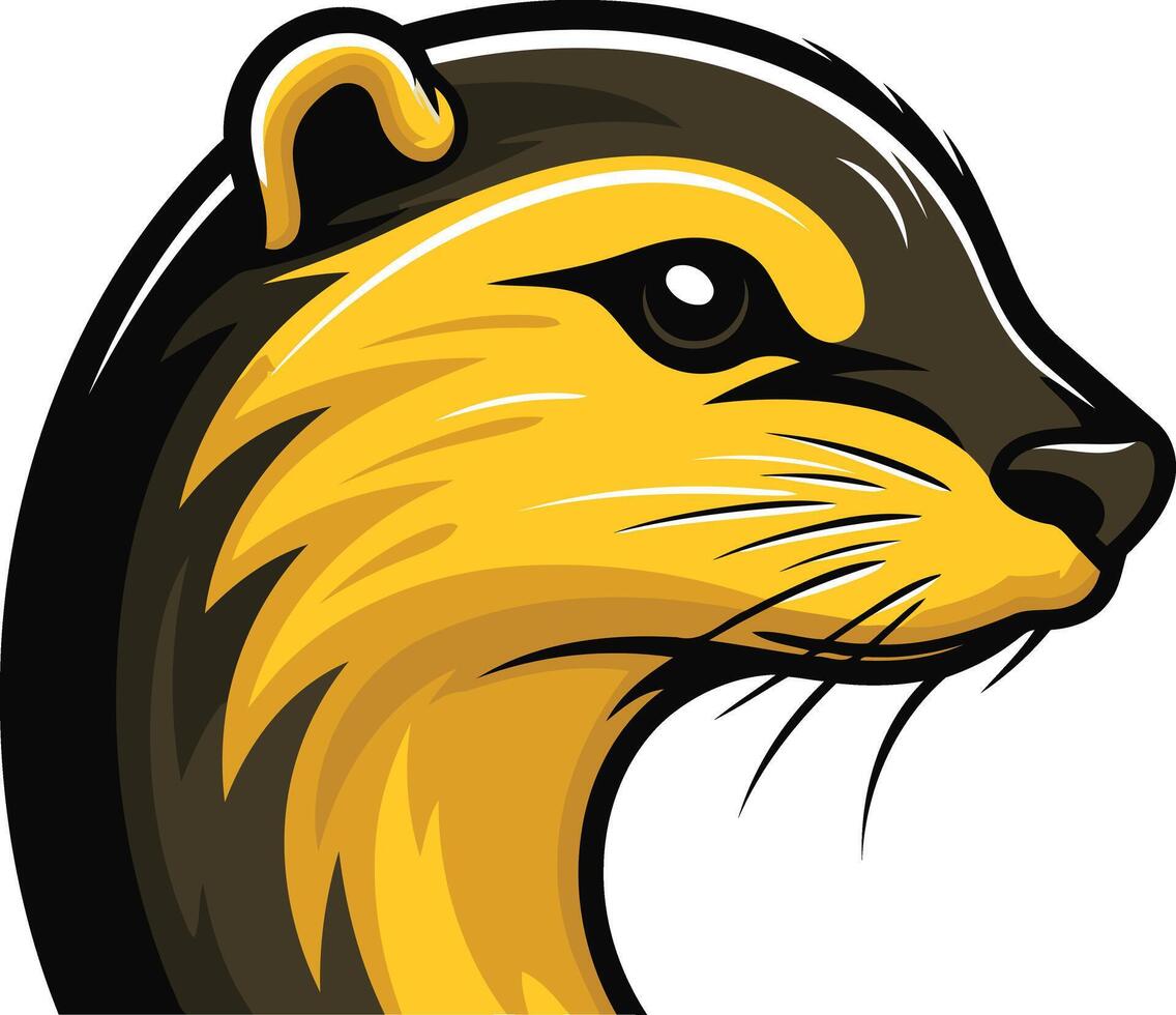 Bold and powerful, this fierce otter head mascot is perfect for sports teams, businesses, and organizations vector