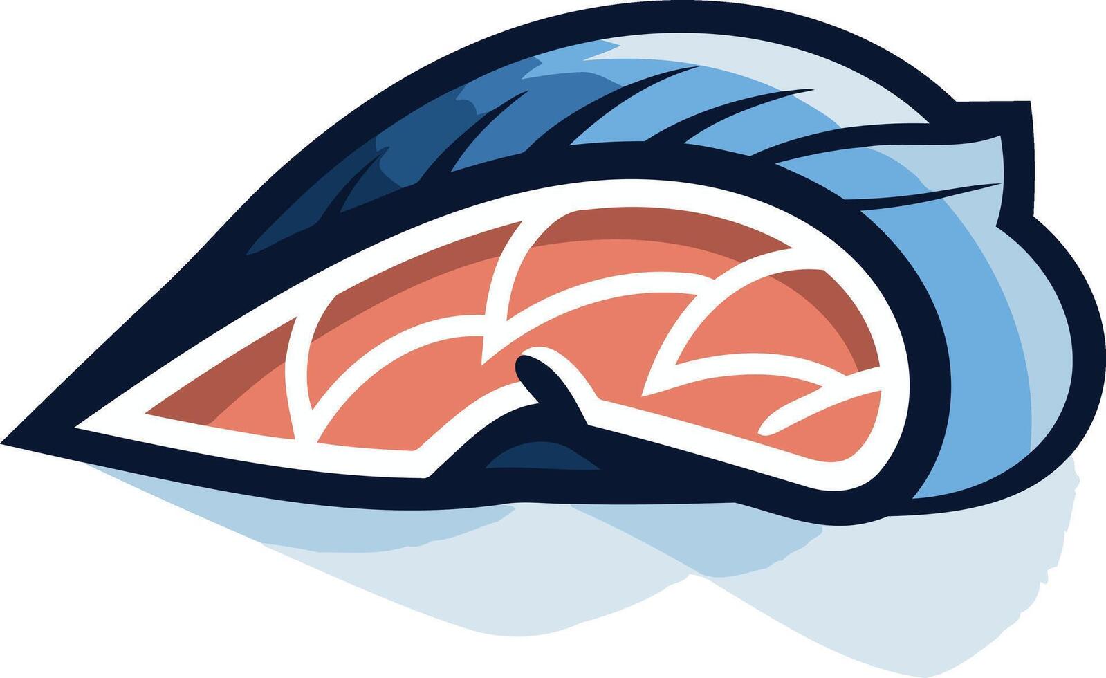 A playful and cartoonish illustration of a salmon fillet, perfect for seafood restaurants, menus, and branding vector