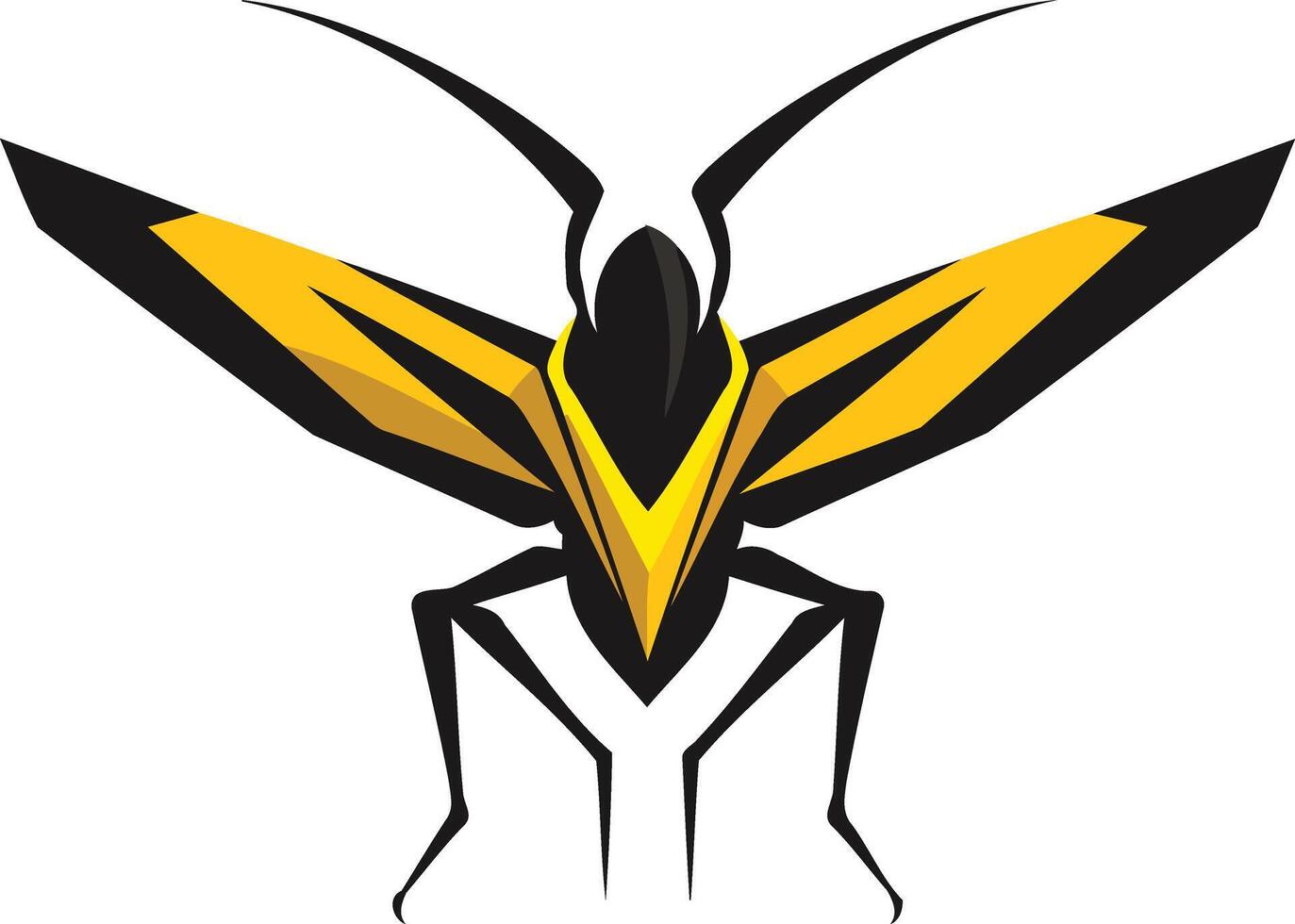 Abstract geometric logo of a yellow and black wasp, perfect for a sports team, gaming brand, or tech company vector