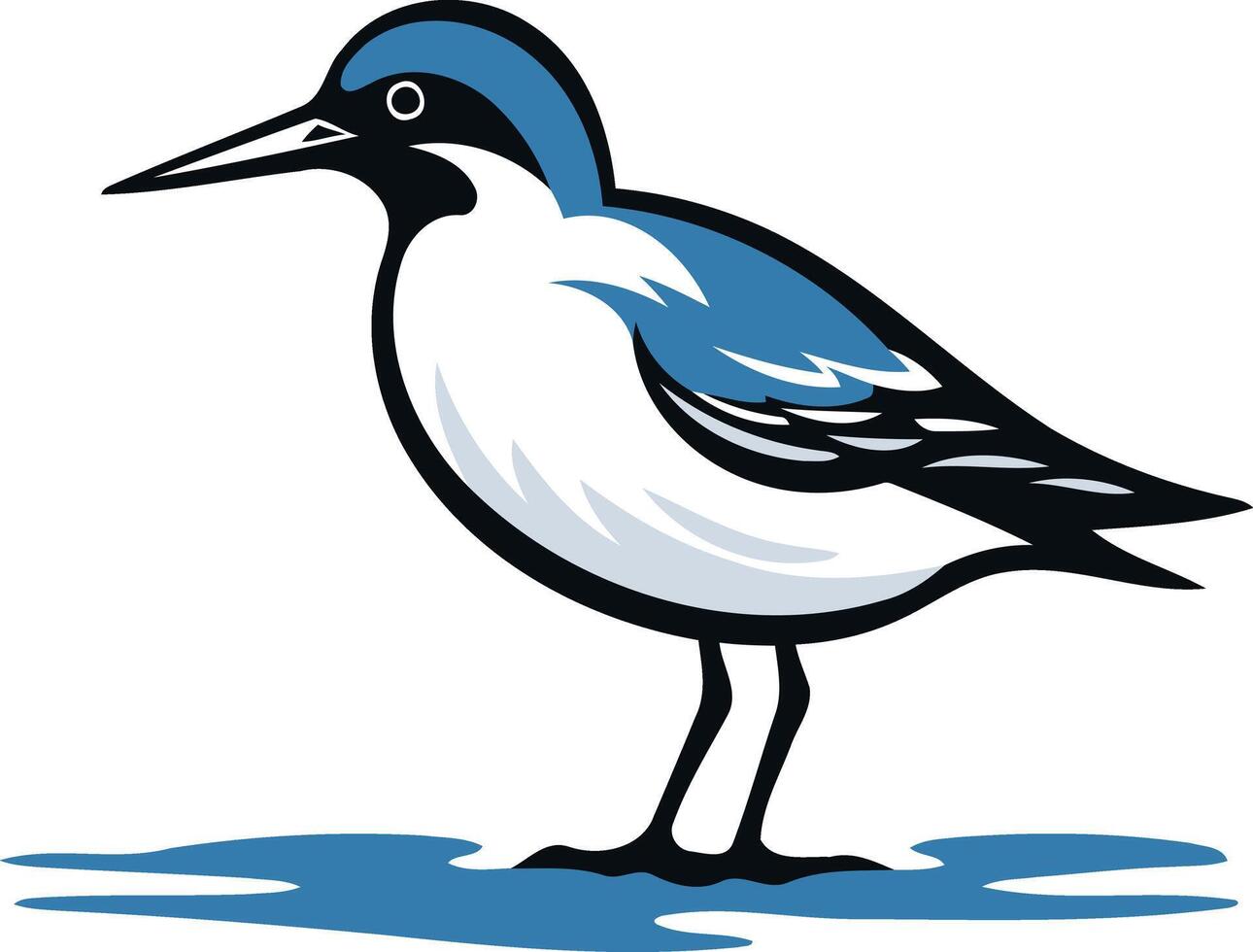 A stylized illustration of a bird with blue and white plumage, perfect for branding or logo design vector