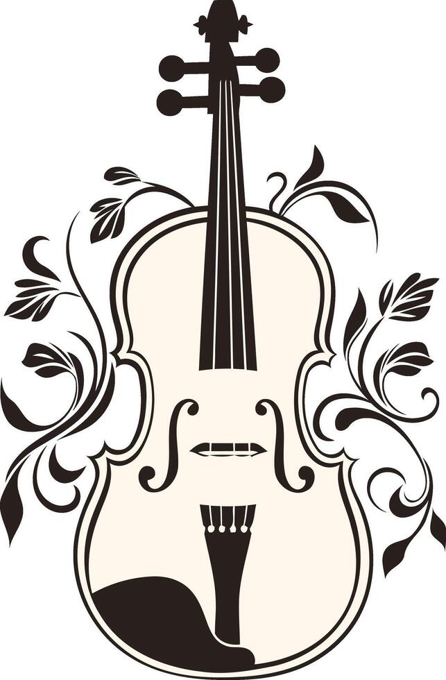 Violin with Floral Design vector