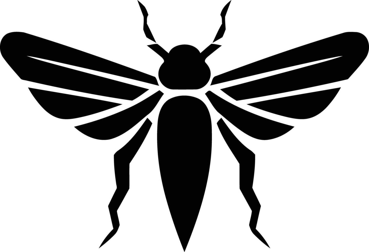 A bold, minimalist silhouette of a moth with spread wings, perfect for logo design, branding, and nature-inspired projects vector