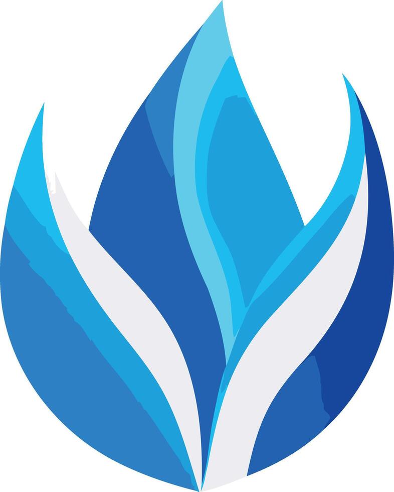 Abstract blue and white flame logo design vector