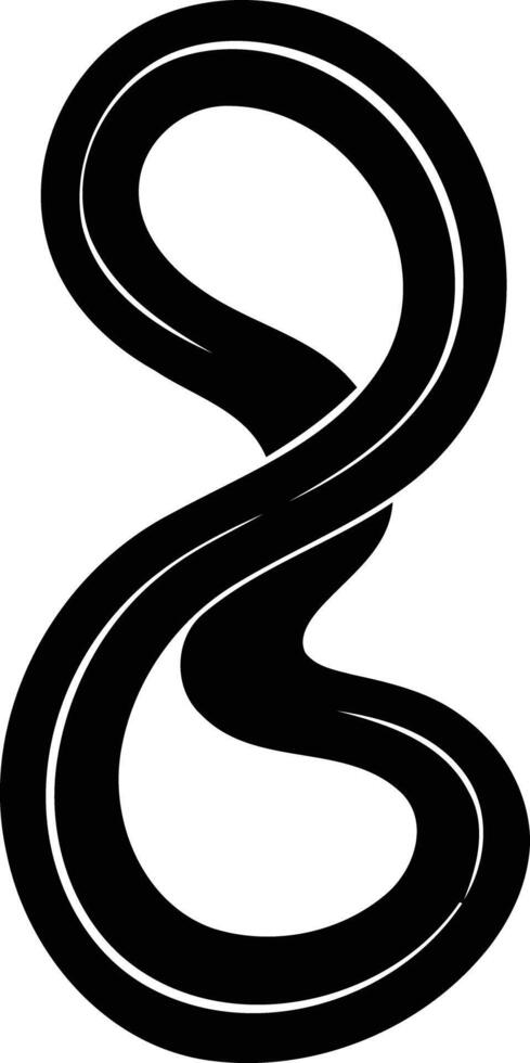 Abstract black and white logo with a unique design, reminiscent of a stylized infinity symbol vector