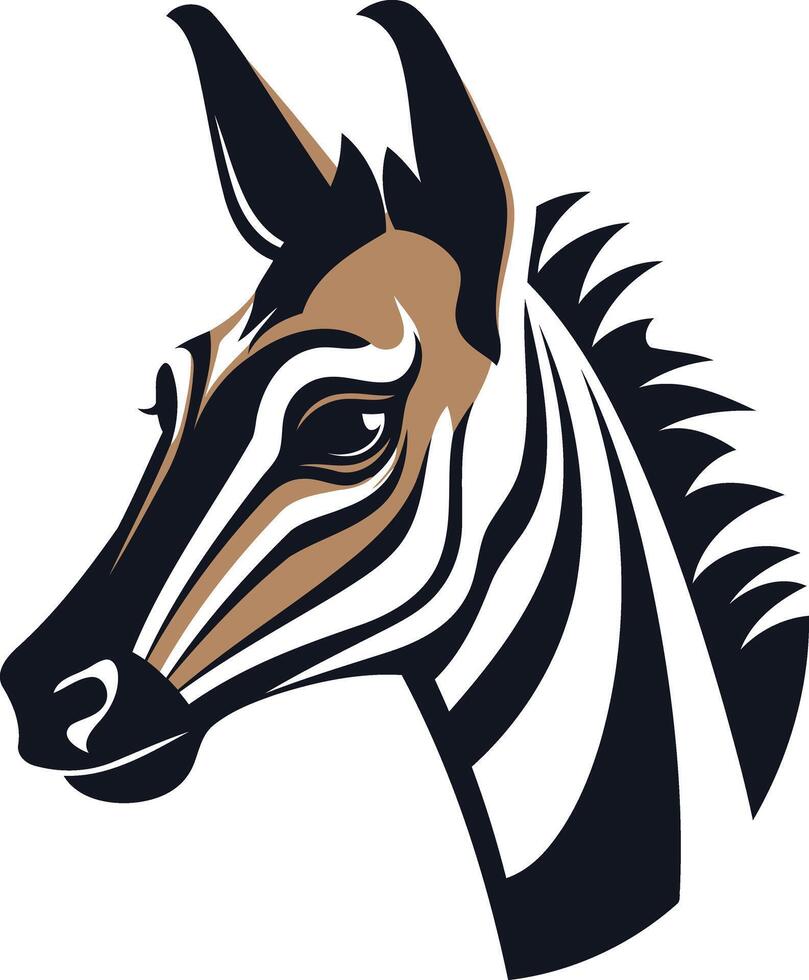 Bold, graphic zebra head illustration, perfect for logos, branding, and animal-themed designs vector