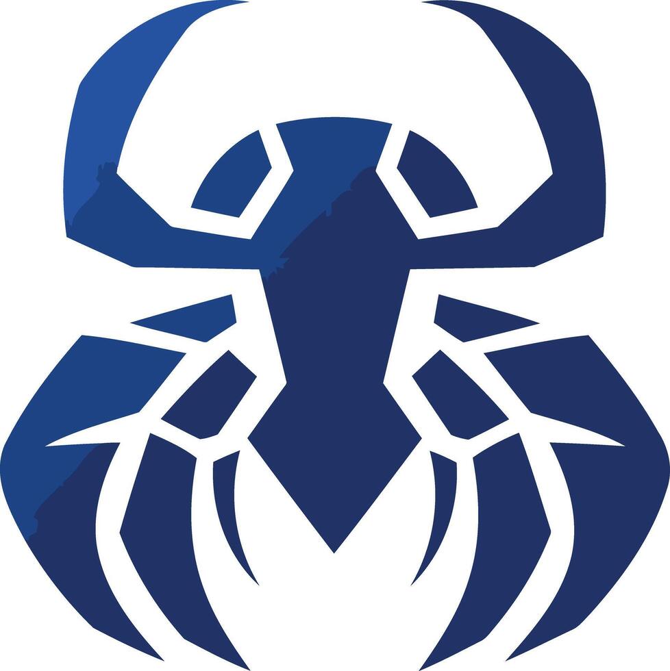 Abstract blue spider logo design, perfect for branding, identity, and web design vector