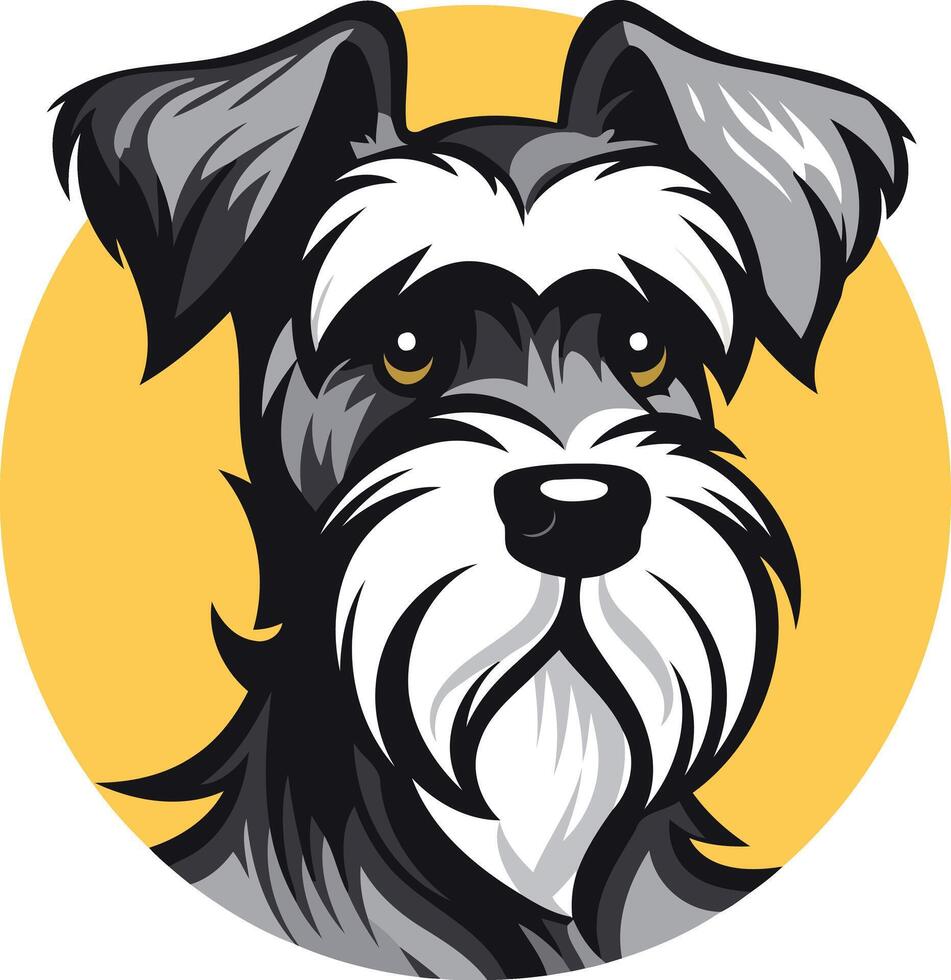 Cute cartoon illustration of a miniature schnauzer dog vector