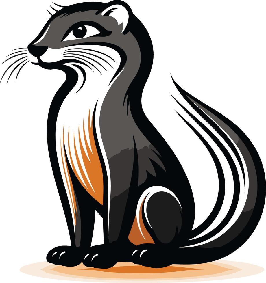 Illustration of a Sitting Weasel vector