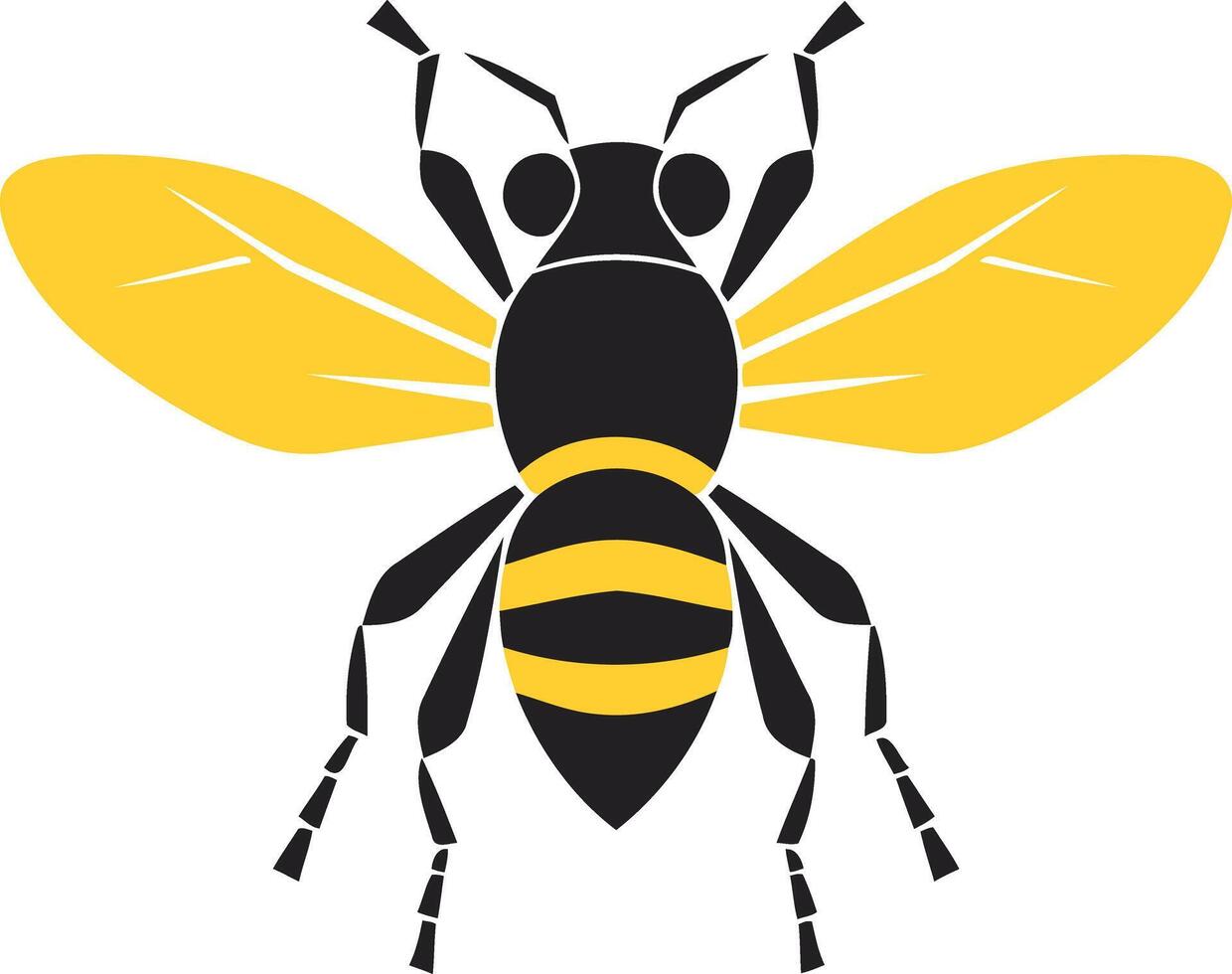 A bold and simple illustration of a bee, perfect for logos, branding, or educational materials vector
