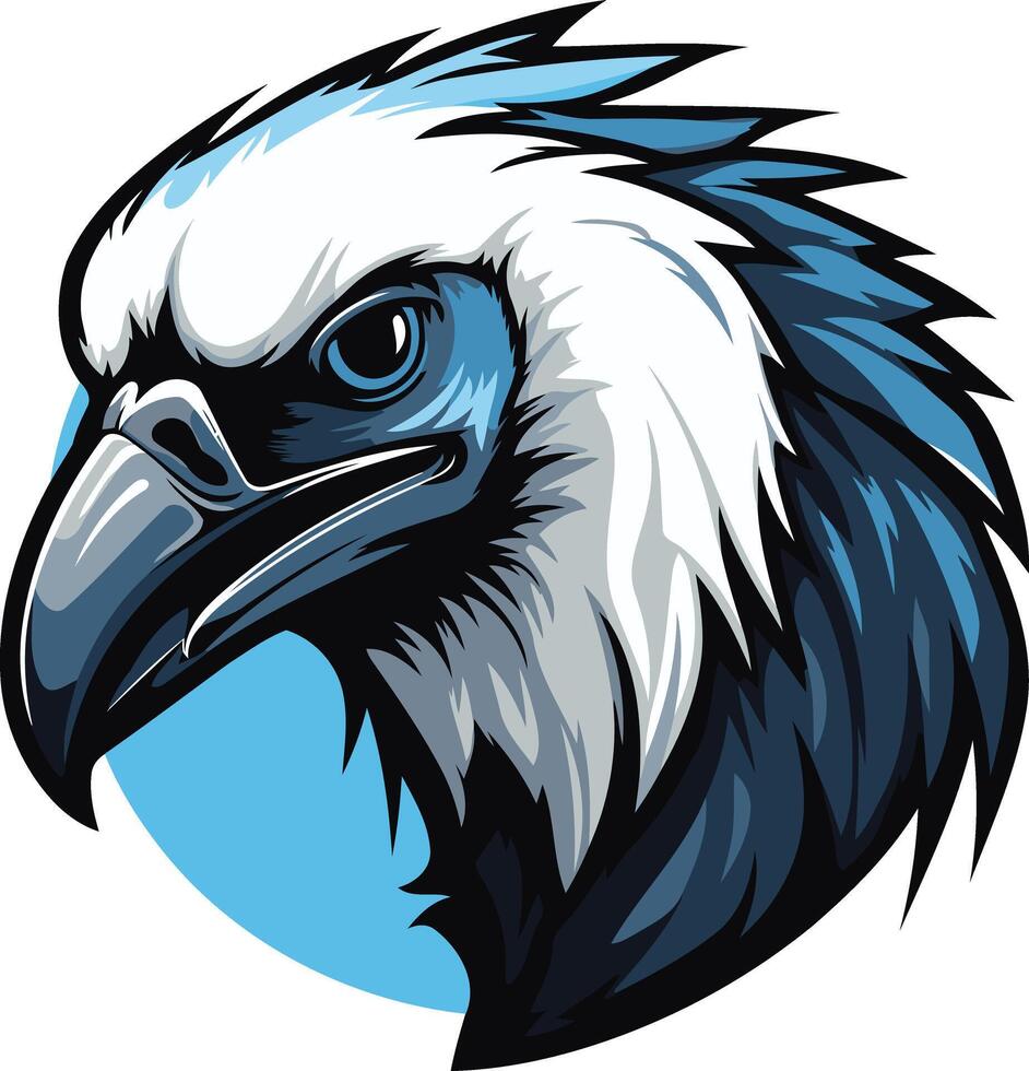 Fierce and detailed illustration of a hawk's head, perfect for sports teams, logos, and branding vector